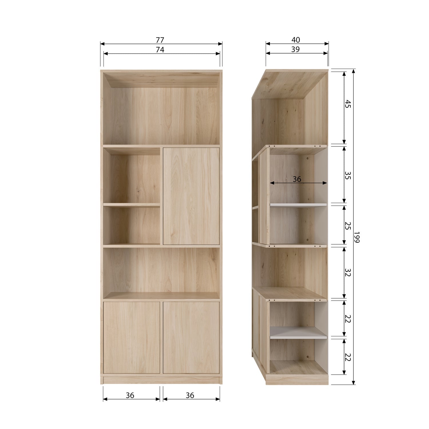 Armadio a giorno 3 ante Modulair 77x199 cm - modulo componibile