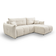 Divano letto angolare in tessuto bouclè Dublino 257x111/177 cm