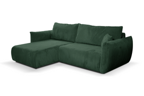 Divano letto angolare in tessuto cannettato Parigi 257x111/177 cm