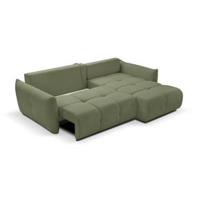 Divano letto angolare in tessuto bouclè Dublino 257x111/177 cm