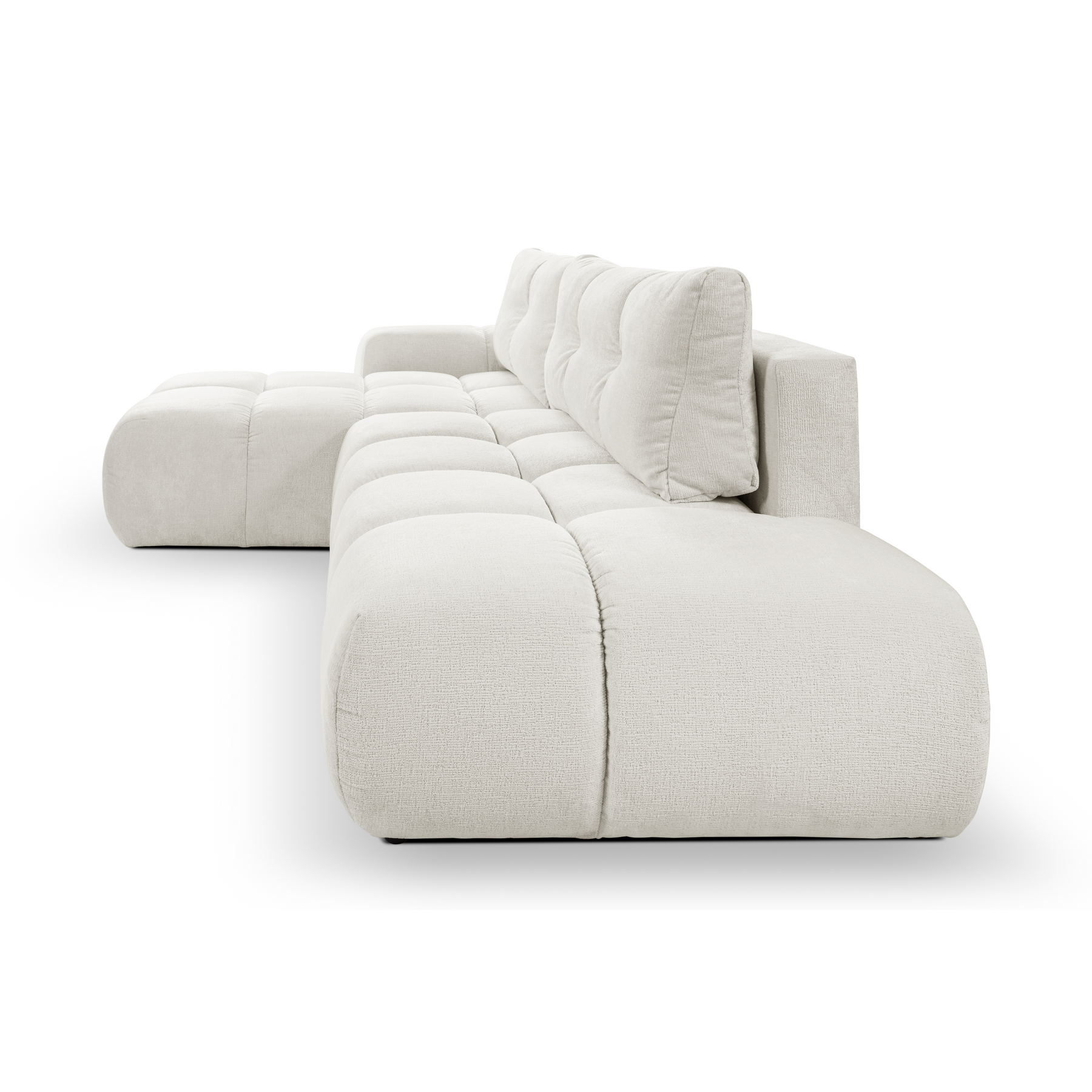 Divano letto angolare in tessuto cannettato Vienna 286x177 cm