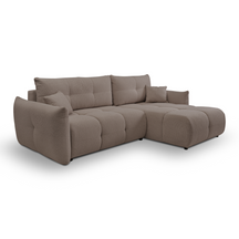 Divano letto angolare in tessuto bouclè Dublino 257x111/177 cm
