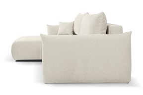 Divano letto angolare in tessuto cinigliato bianco Parigi 257x111/177 cm