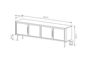 Mobile TV 4 ante con piede in metallo Lume 181x61 cm