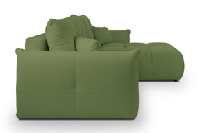 Divano letto angolare in tessuto cinigliato Dublino 257x111/177 cm