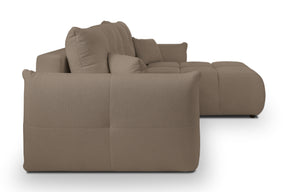 Divano letto angolare in tessuto cinigliato Dublino 257x111/177 cm