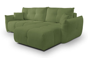Divano letto angolare in tessuto cinigliato Dublino 257x111/177 cm