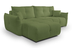 Divano letto angolare in tessuto cinigliato Dublino 257x111/177 cm
