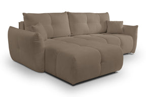 Divano letto angolare in tessuto cinigliato Dublino 257x111/177 cm