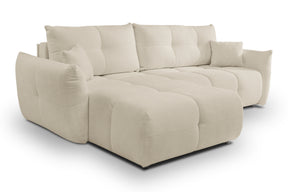 Divano letto angolare in tessuto cinigliato Dublino 257x111/177 cm