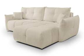 Divano letto angolare in tessuto cinigliato Dublino 257x111/177 cm
