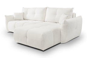 Divano letto angolare in tessuto cinigliato Dublino 257x111/177 cm