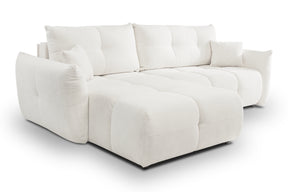 Divano letto angolare in tessuto cinigliato Dublino 257x111/177 cm