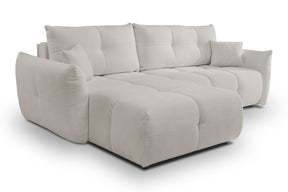 Divano letto angolare in tessuto cinigliato Dublino 257x111/177 cm