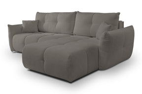 Divano letto angolare in tessuto cinigliato Dublino 257x111/177 cm