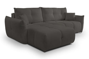 Divano letto angolare in tessuto cinigliato Dublino 257x111/177 cm