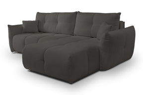 Divano letto angolare in tessuto cinigliato Dublino 257x111/177 cm