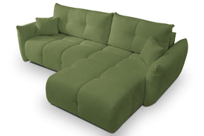 Divano letto angolare in tessuto cinigliato Dublino 257x111/177 cm