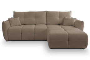Divano letto angolare in tessuto cinigliato Dublino 257x111/177 cm