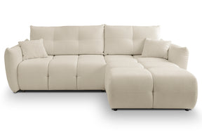 Divano letto angolare in tessuto cinigliato Dublino 257x111/177 cm