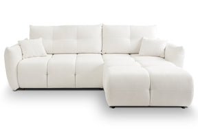 Divano letto angolare in tessuto cinigliato Dublino 257x111/177 cm