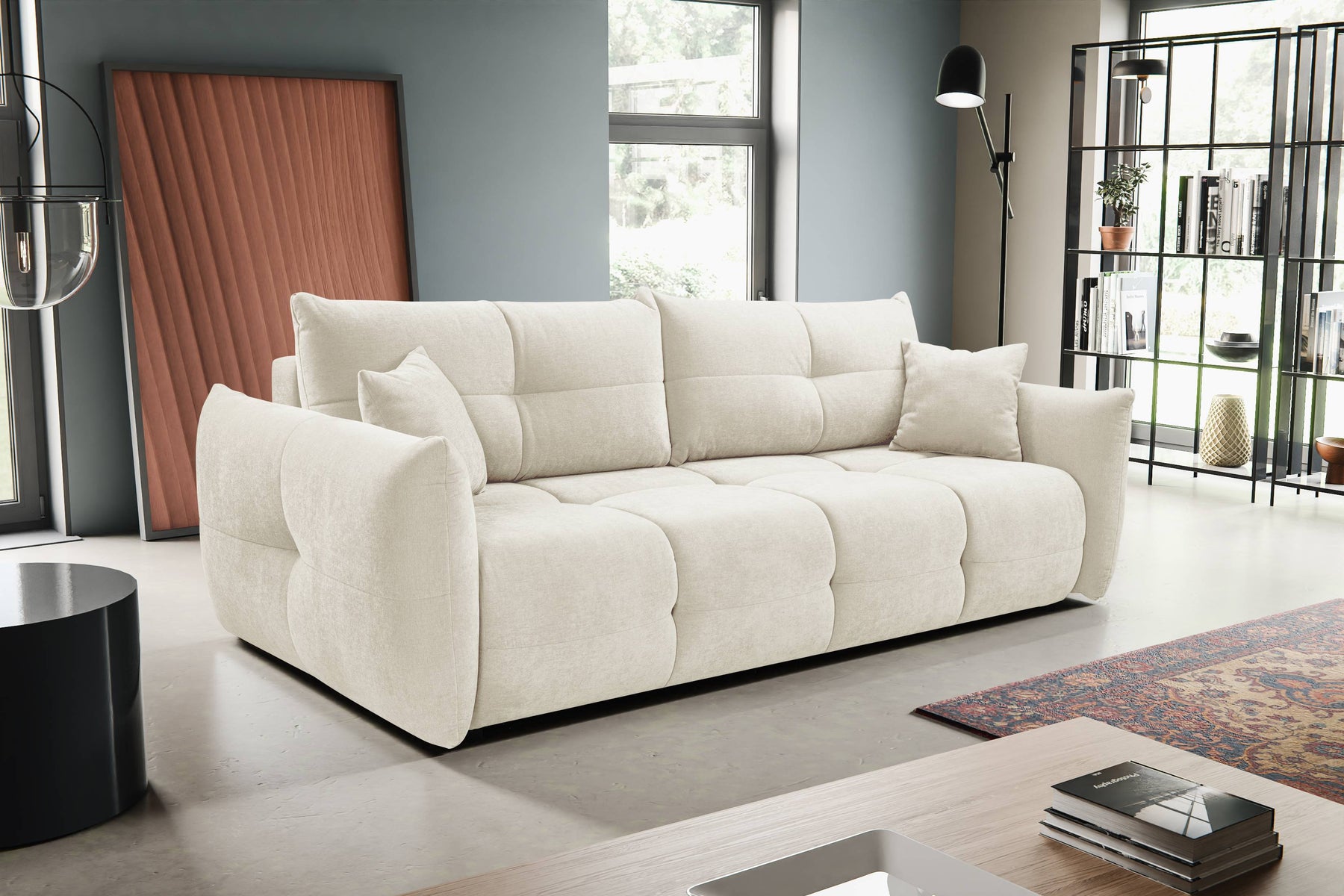 Divano letto in tessuto cinigliato Lisbona 245x110/144 cm