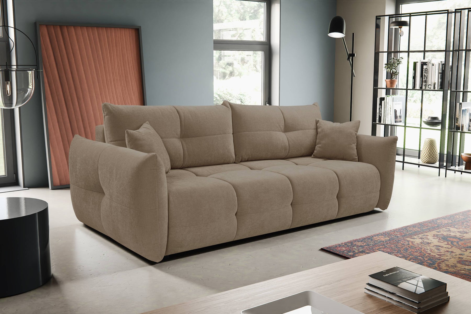 Divano letto in tessuto cinigliato Lisbona 245x110/144 cm