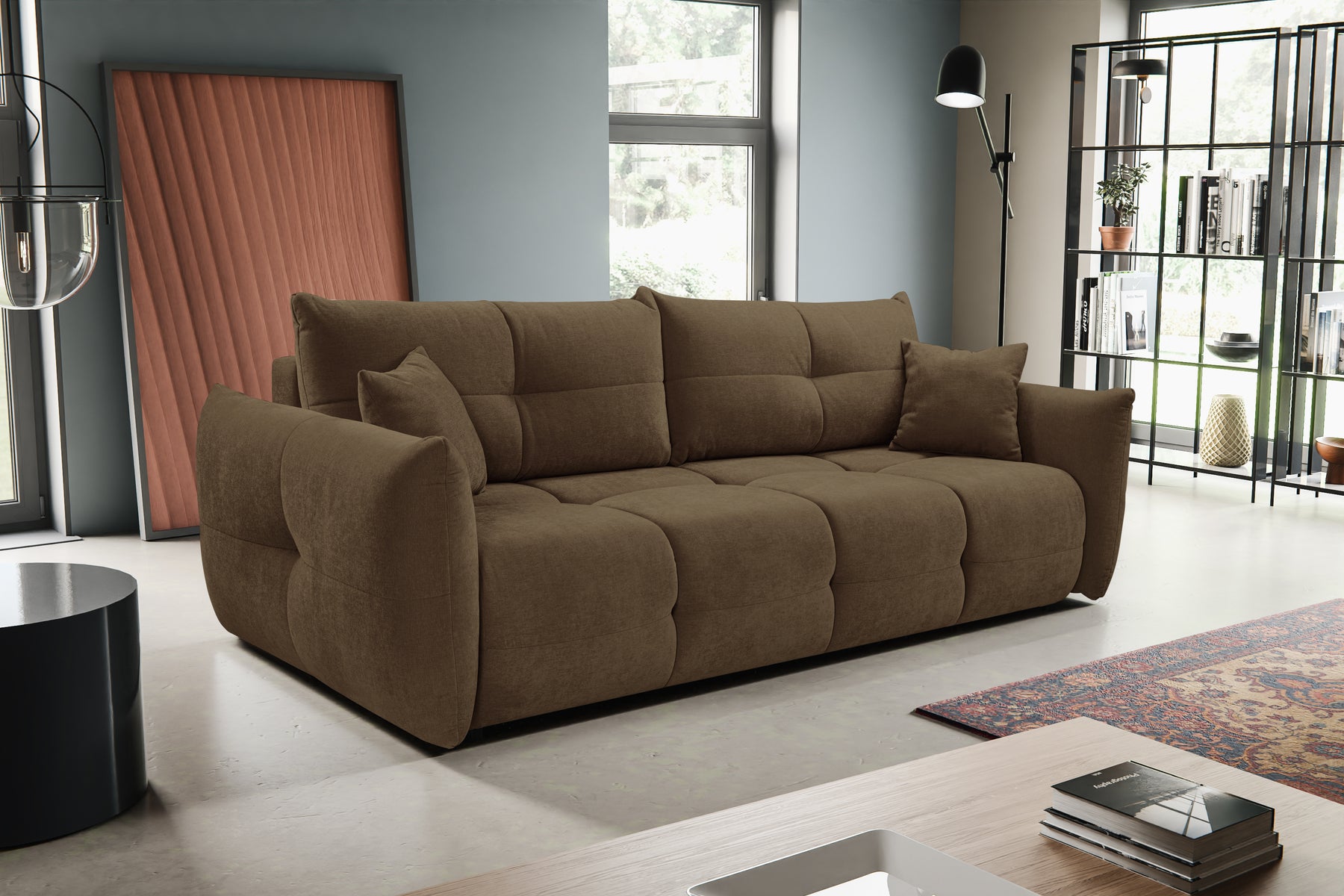 Divano letto in tessuto cinigliato Lisbona 245x110/144 cm
