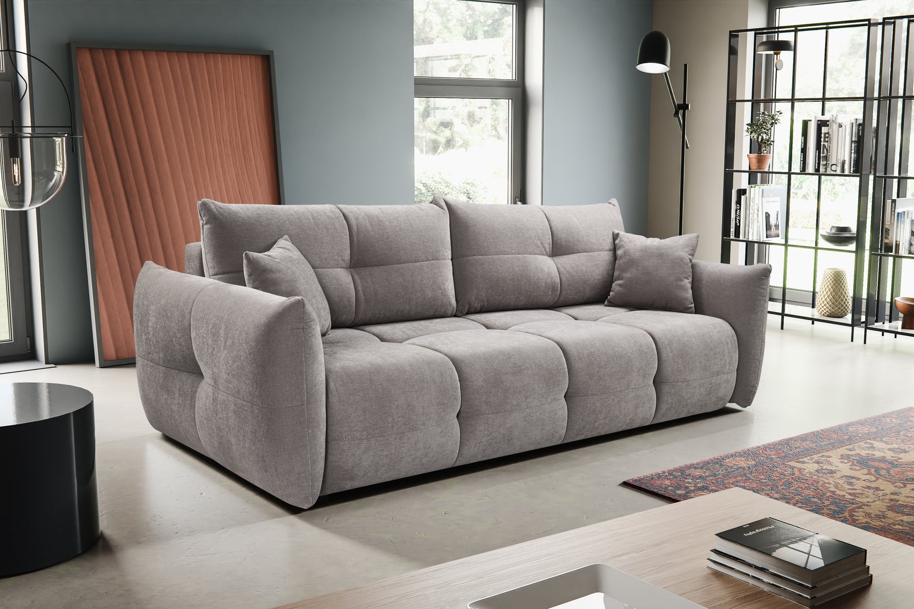 Divano letto in tessuto cinigliato Lisbona 245x110/144 cm