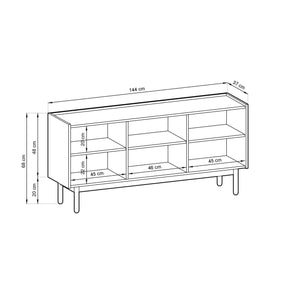 Madia 3 ante in legno laminato Arnesia 144x68 cm