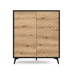Credenza 2 ante in legno laminato con piedi in metallo Evoke 104x119 cm
