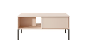 Tavolino con 1 cassetto e 1 ripiano beige Eos 97x60 cm