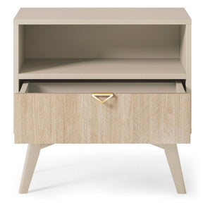 Comodino 1 cassetto 1 in legno laminato Vanity 54x54 cm
