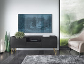 Mobile TV 2 ante 1 cassetto con piano effetto marmo Margo 144x55 cm
