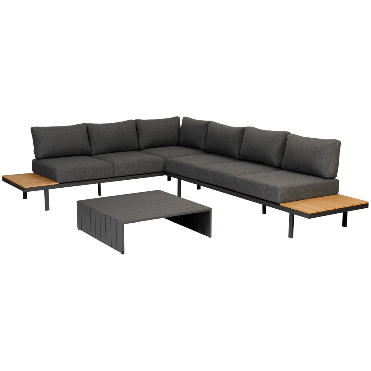 Divano angolare da esterno con tavolino abbinato Vida 295x75 cm
