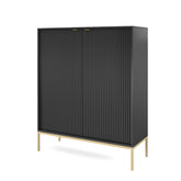 Credenza con piedi in metallo 2 ante in legno laminato Miseno 104x125 cm