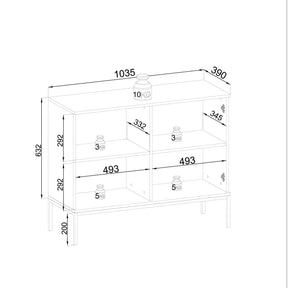 Credenza a 2 ante con LED integrato Aura 104x83 cm