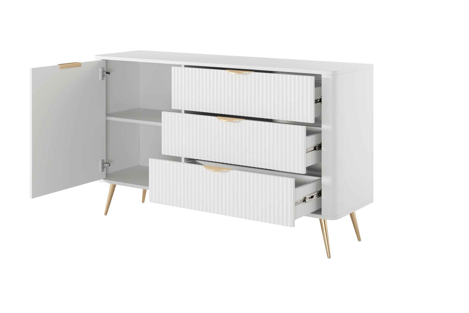 Madia con 1 anta e 3 cassetti Essenza 138x81 cm