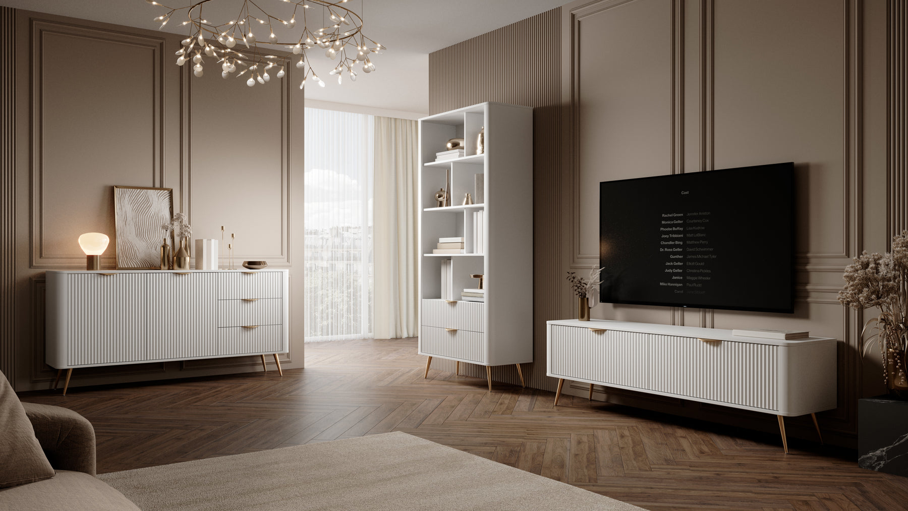 Libreria con 2 cassetti Essenza 88x193 cm