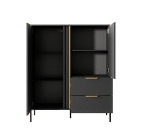 Credenza con 2 ante e 2 cassetti antracite Venere 103x123 cm