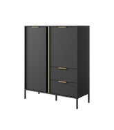 Credenza con 2 ante e 2 cassetti antracite Venere 103x123 cm