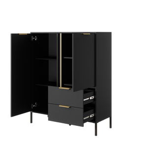 Credenza con 2 ante e 2 cassetti antracite Venere 103x123 cm