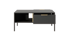 Tavolino con 1 cassetto e 1 ripiano antracite Venere 97x44 cm
