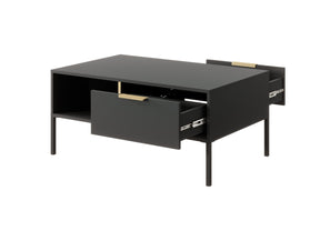 Tavolino con 1 cassetto e 1 ripiano antracite Venere 97x44 cm