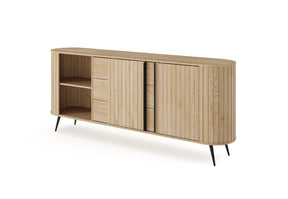 Madia 2 ante 3 cassetti con piede in metallo Lovy 196x81 cm