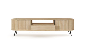 Mobile TV 2 ante 1 cassetto con piede in metallo Lovy 196x51 cm