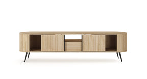 Mobile TV 2 ante 1 cassetto con piede in metallo Lovy 196x51 cm