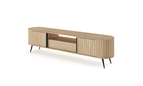 Mobile TV 2 ante 1 cassetto con piede in metallo Lovy 196x51 cm