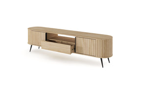 Mobile TV 2 ante 1 cassetto con piede in metallo Lovy 196x51 cm