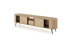 Mobile TV 2 ante 1 cassetto con piede in metallo Lovy 196x51 cm